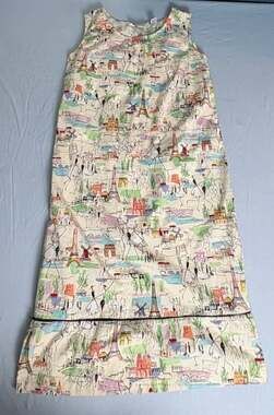 Erin London Paris Cityscape Print Sleeveless Tiered Midi Dress